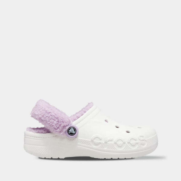 Crocs Baya Lined Fuzz-Strap White/Lavender арт. 206633 / Сабо Крокс Бая Фузз-Стреп з хутром